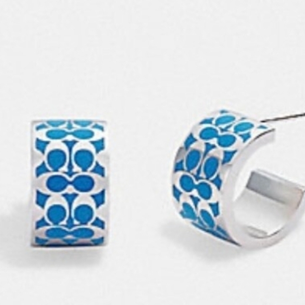 Coach Blue and Silver Earrings - Picture 2 of 5